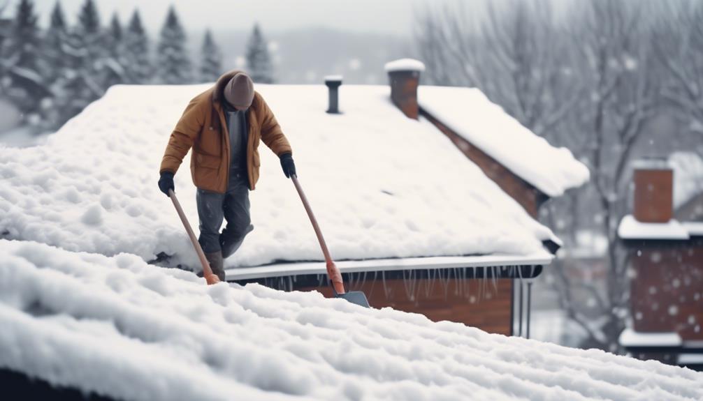 snow removal on sloped roofs